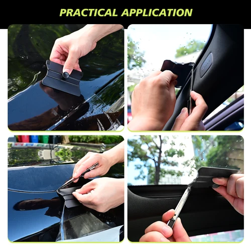 Imagen 2 del producto FOSHIO Pro-escurridor de envoltura para coche, película de vinilo, corte de tinte de ventanilla, instalación de papel tapiz, limpiaparabrisas de eliminación de agua, herramientas raspadoras suaves