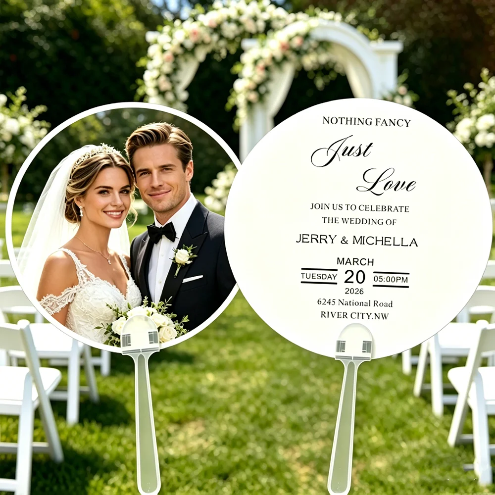 

20/50/70Pcs Personalized Wedding Double-sided Printing Paper Fans Custom Design Wedding Favors Fans for Guests Wedding Fans