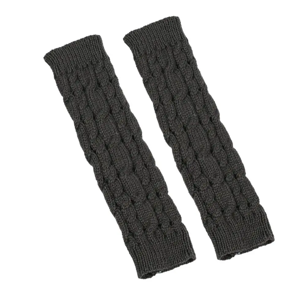 Fingerless Arm Sleeves Gloves Knitted Twists Decorative Pattern Arm Sleeve Gloves Soft Material Warm Gothic Mittens Outdoor