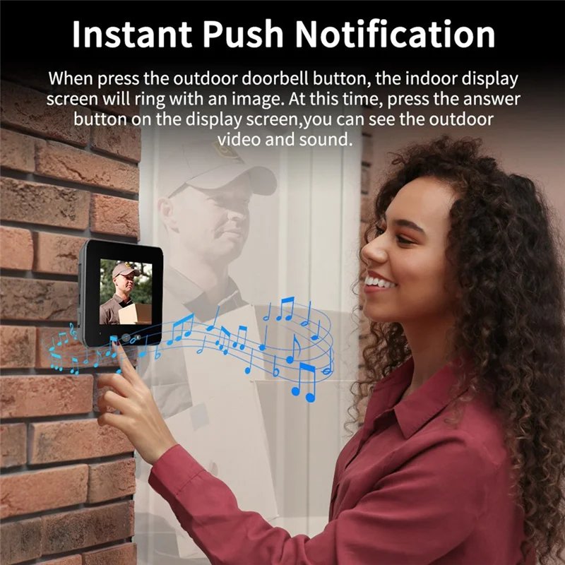 

AB66-Video Door Viewer Wireless Intercom Doorbell Smart Home Security IR Night Vision Waterproof Door Camera No Network Need