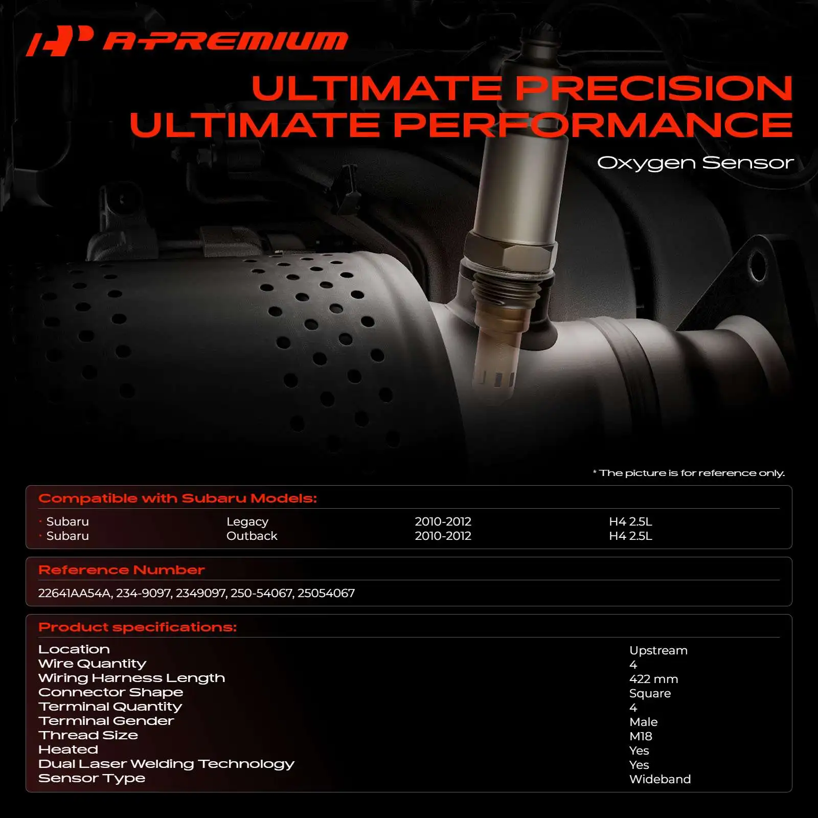 A-Premium Upstream O2 Oxygen Sensor for Subaru Outback Legacy 2010-2012