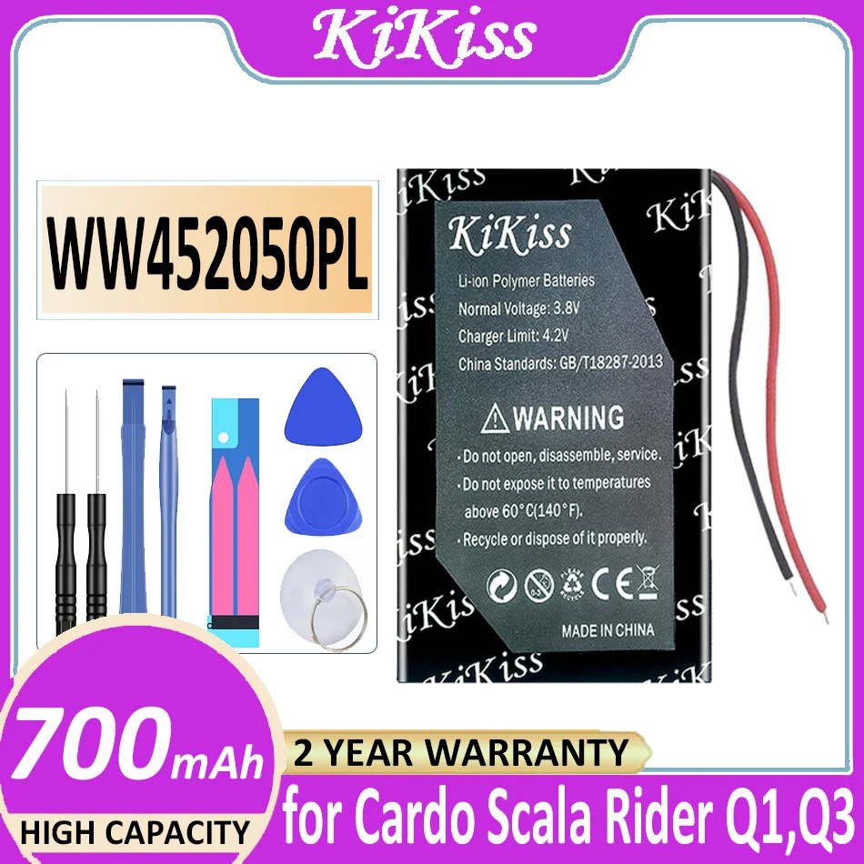 

Battery WW452050PL (405020 2line) 700mAh for Cardo Scala Rider Q1 Q3 FM Q-Solo Headset Bateria