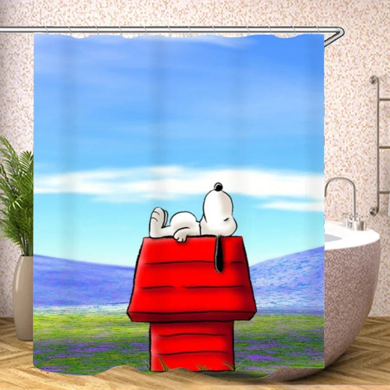 Snoopy cartoon funny accessories for bathroom, cute shower screen, Bath Curtain, toilet sets, full sets, luxury