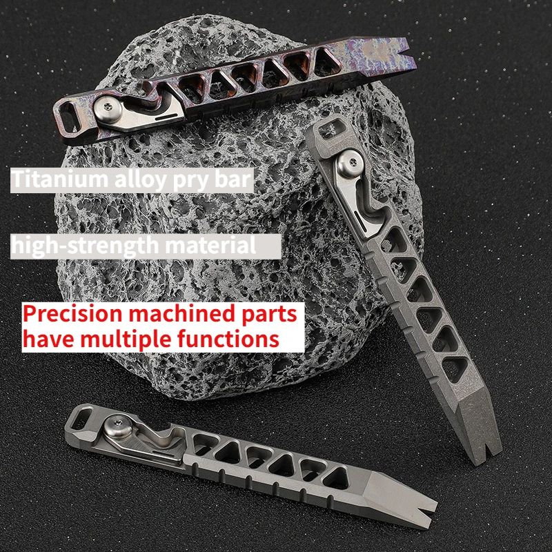 

Titanium Alloy Outdoor Multifunctional Pry Bar Screwdriver Bottle Opener Portable Camping Hiking Survival EDC Small Tool