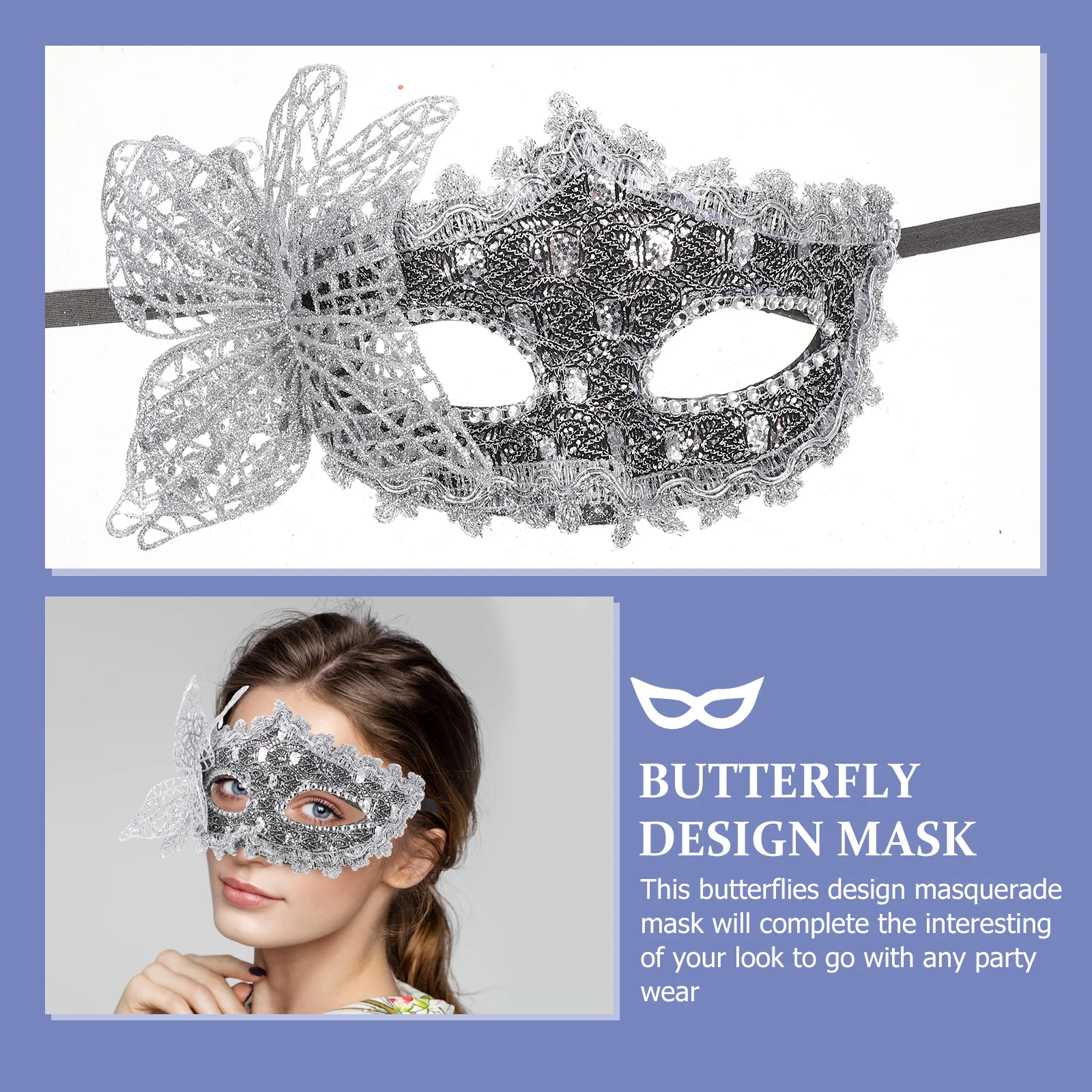 

Lace And Plastic Butterfly Masquerade Mask For Women Half Face Costume Party Mask Masquerade Mask Dress Up Accessory