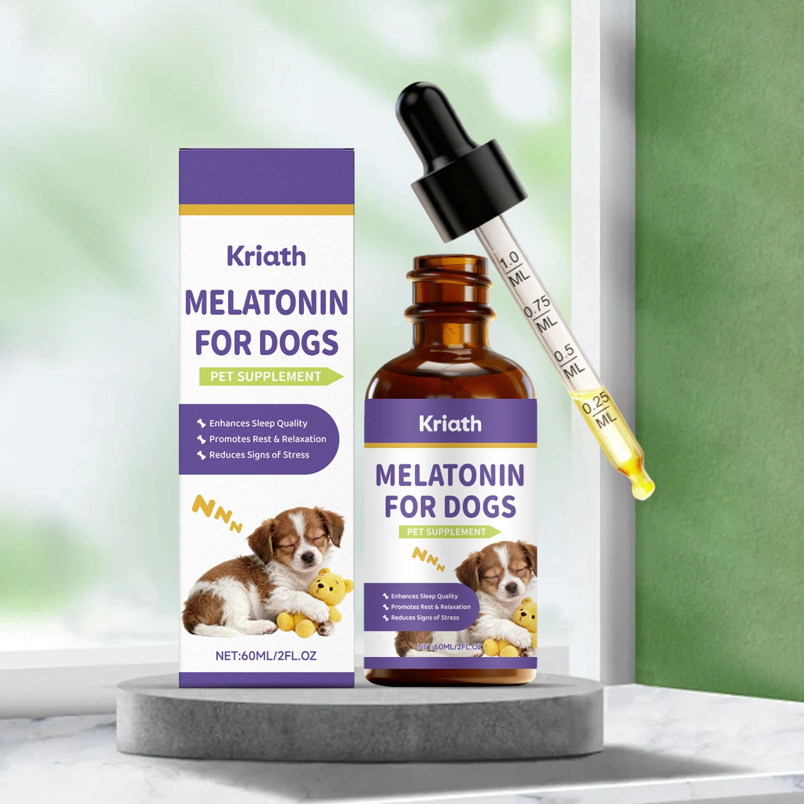 

Pet Sleep Support Formula - Gentle Dog Care Aids Rest Relaxation Improves Sleep Supports Health Suitable for All Ages Cats Dogs