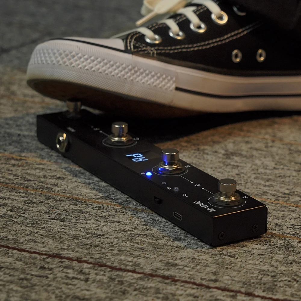 Controlador MIDI de Chocolate M-VAVE BT recargable 4 botones controlador MIDI Pedal Control de aplicación con sistema de transmisión inalámbrico