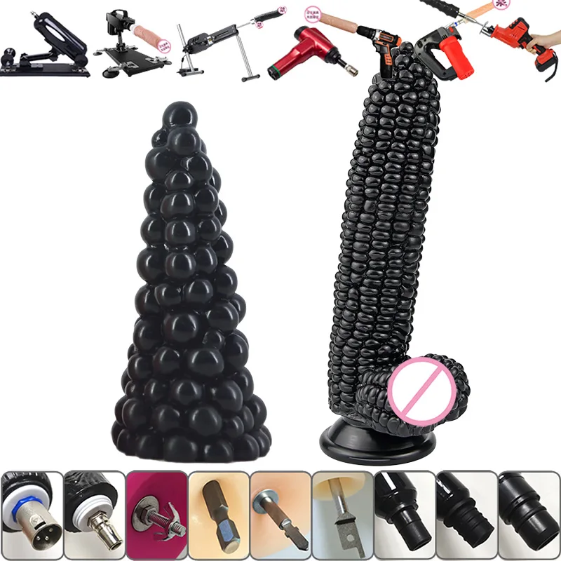 Accesorios para máquinas sexuales 3XLR, consolador anal grande como diseño de uva y maíz, estimulación de la vagina anal, masaje, juguetes sexuales masturbados para adultos