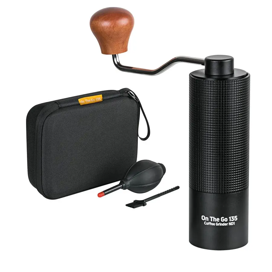 

Coffee Grinder Stainless Steel Conical Burr with Adjustable Setting, Double Bearing Max Capacity 0.88oz, Hand Grinder for Home,