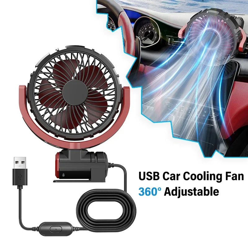 

Car 3 Gears Adjustable Fan 5V USB Universal Cooling Air Fan Auto Interior Parts Vehicle Accessories Fit For Car Home Office