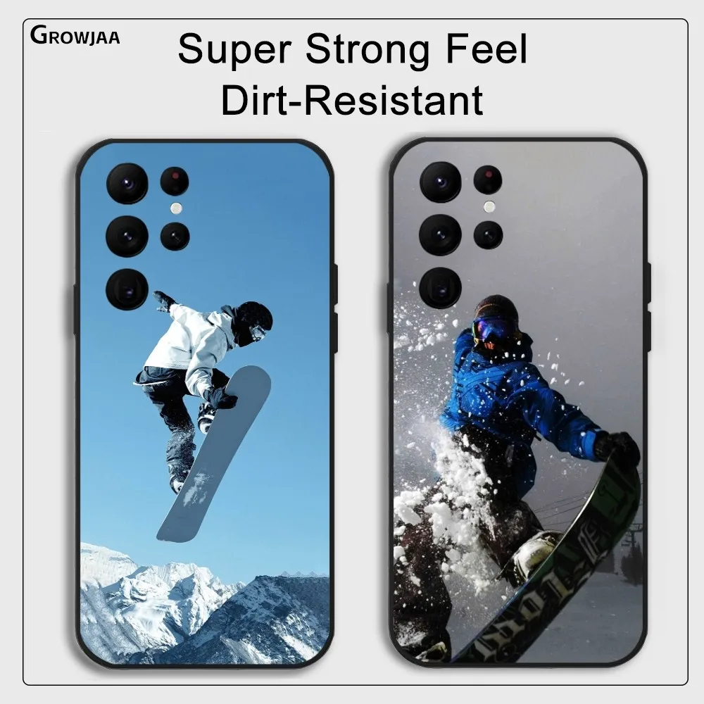 Skiing Snow Snowboard Ski Phone Case For Samsung Galaxy S25 S24 S22 S23 Ultra S21 S20 Plus 5G Protective Silicone Funda