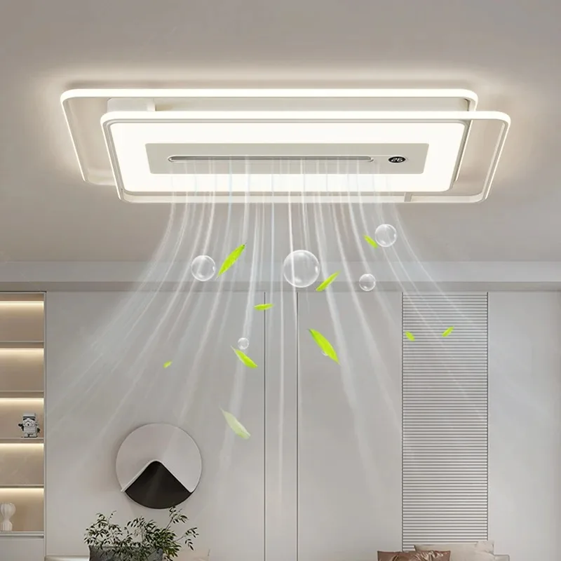 Nordic modern pendant light with foldable ceiling fan for bedrooms LED lights and control function for living room lighting