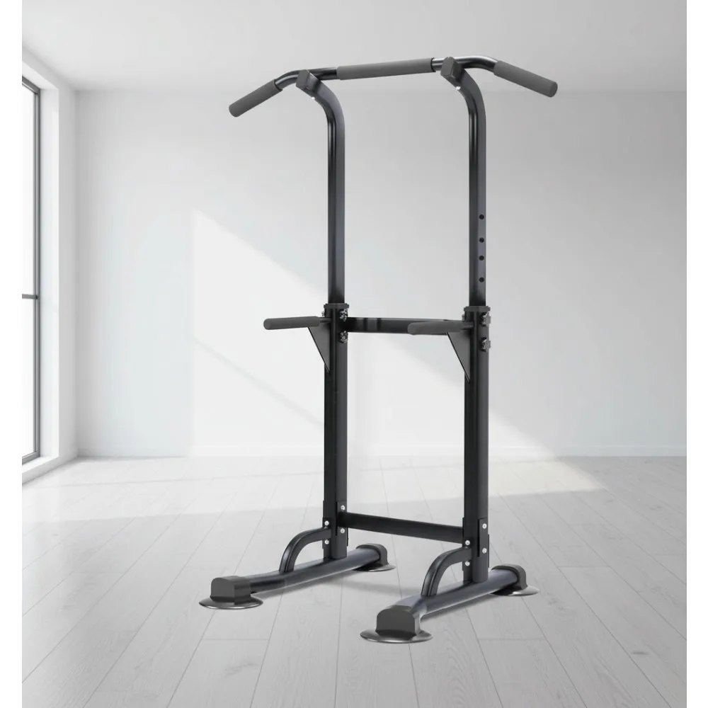 

Adjustable Power Tower Pull Up Bar Station, Home Gym Dip Rack for Full Body Strength Training, Family Fitness Equipment