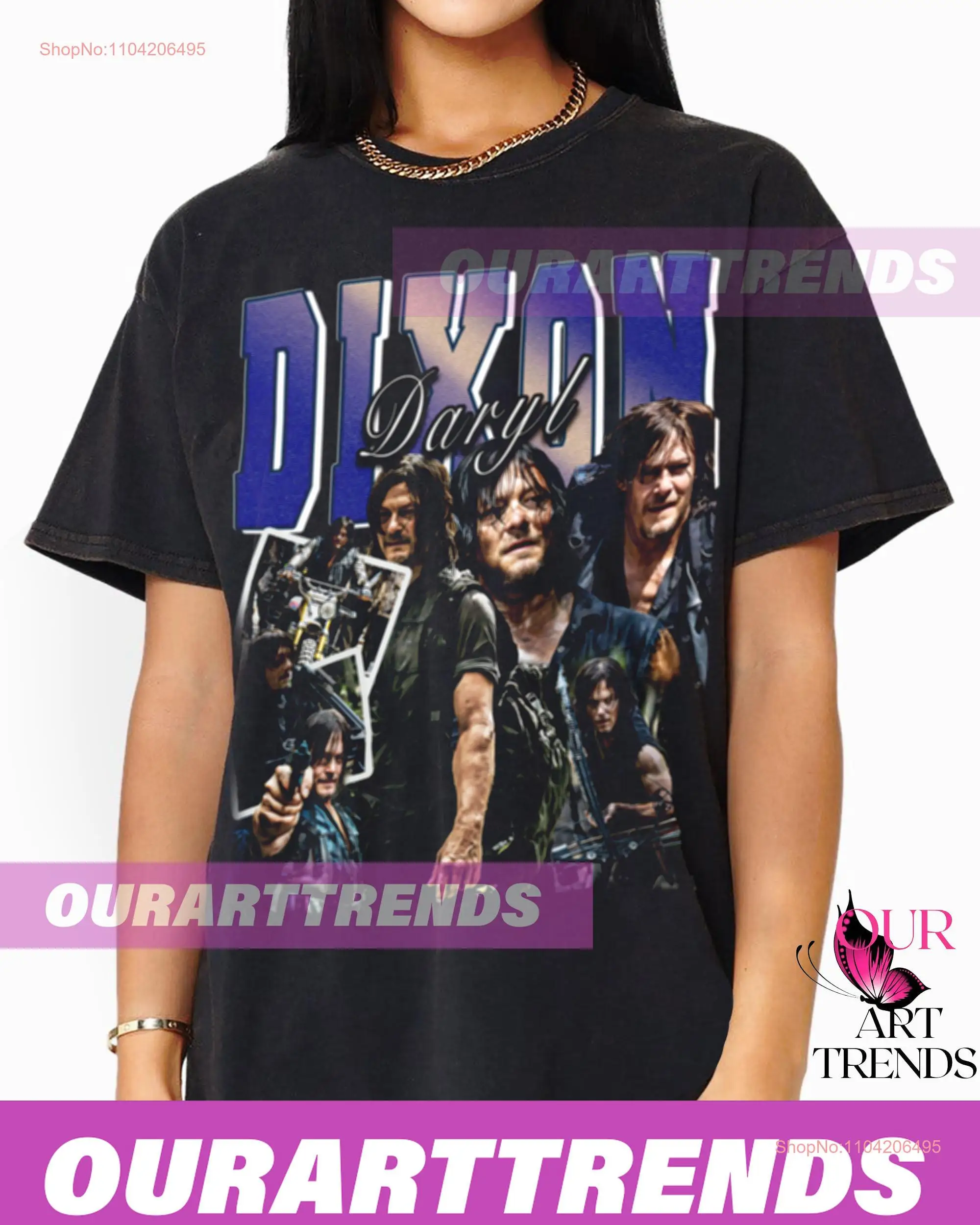 Vintage Daryl Dixon Actor Movie Drama Television Series Fans T shirt Retro Bootleg SweaT ARK103 long or short sleeves