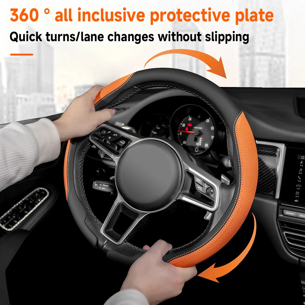 For BMW F20 F10 F11 F25 F26 F30 F39 F48 E53 E36 E46 E90 E91 E60 E61 E70 E71 E83 E84 E87 E81 Car Steering Wheel Cover Accessories view 2
