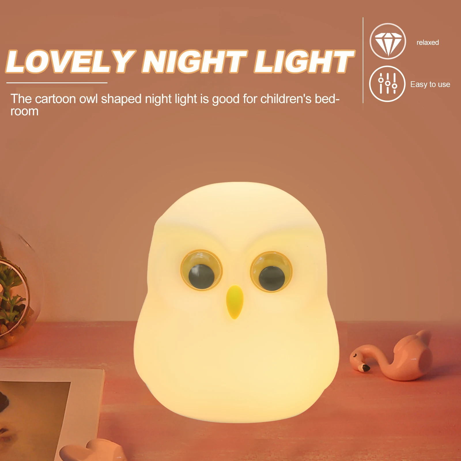 

2 pcs Acrylic Night Lamp Colorful LED Beautiful Led Lamps Lights Cartoon Shape Bedside Lamps for Kids Room Decor