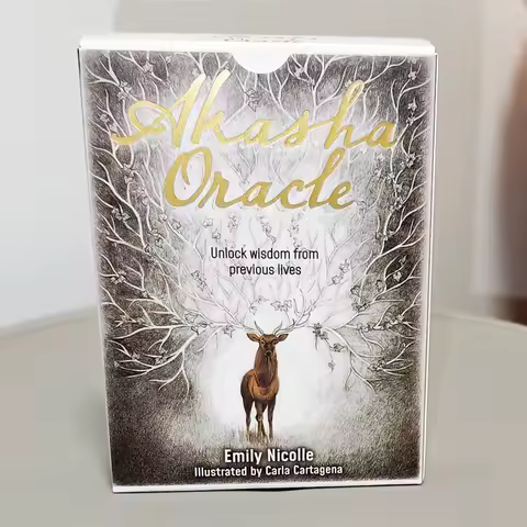 Akasha Oracle Deck 50 Cards To Unlock Past Life Wisdom Akashic Records 10.5x7.5cm Printed on 350GSM Double-embossed Cardstock