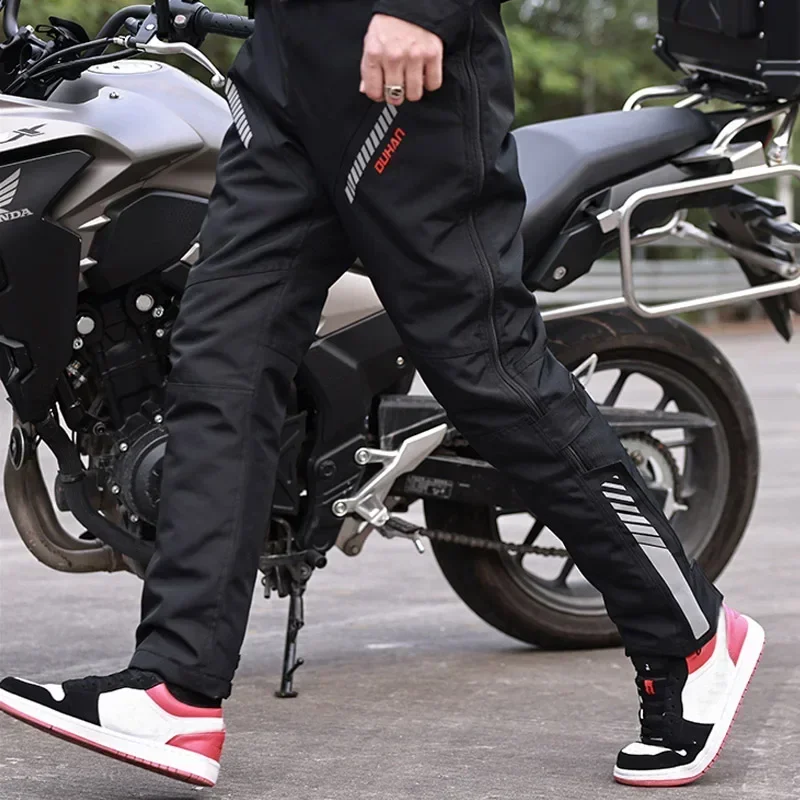 DUHAN Winter Windproof Warm Men's Motorcycle Racing Pants  Motocross Motorbike Pant Quick Wear Off Moto Trousers with CE Knee