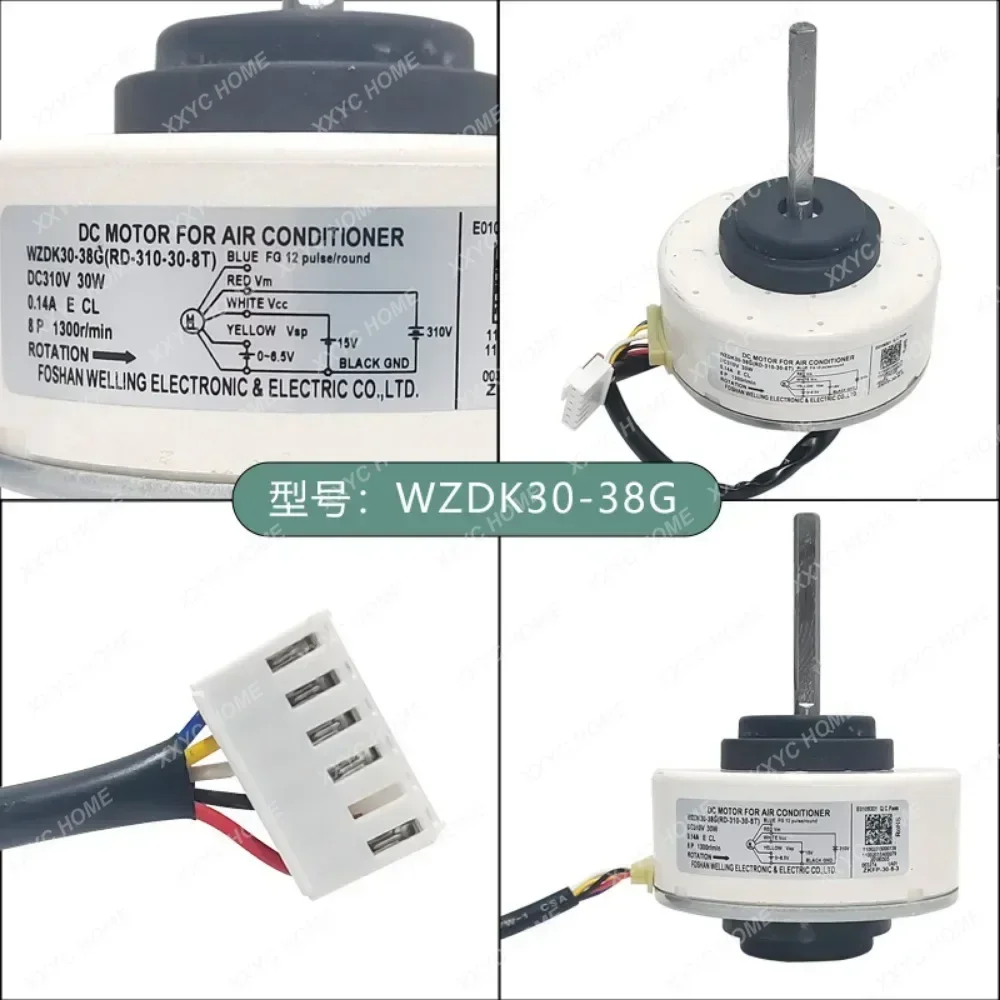 New DC Fan Motor WZDK30-38G For Midea Air Conditioner Indoor Unit DC310V 30W 1300r/min RD-310-30-8T Conditioning Parts