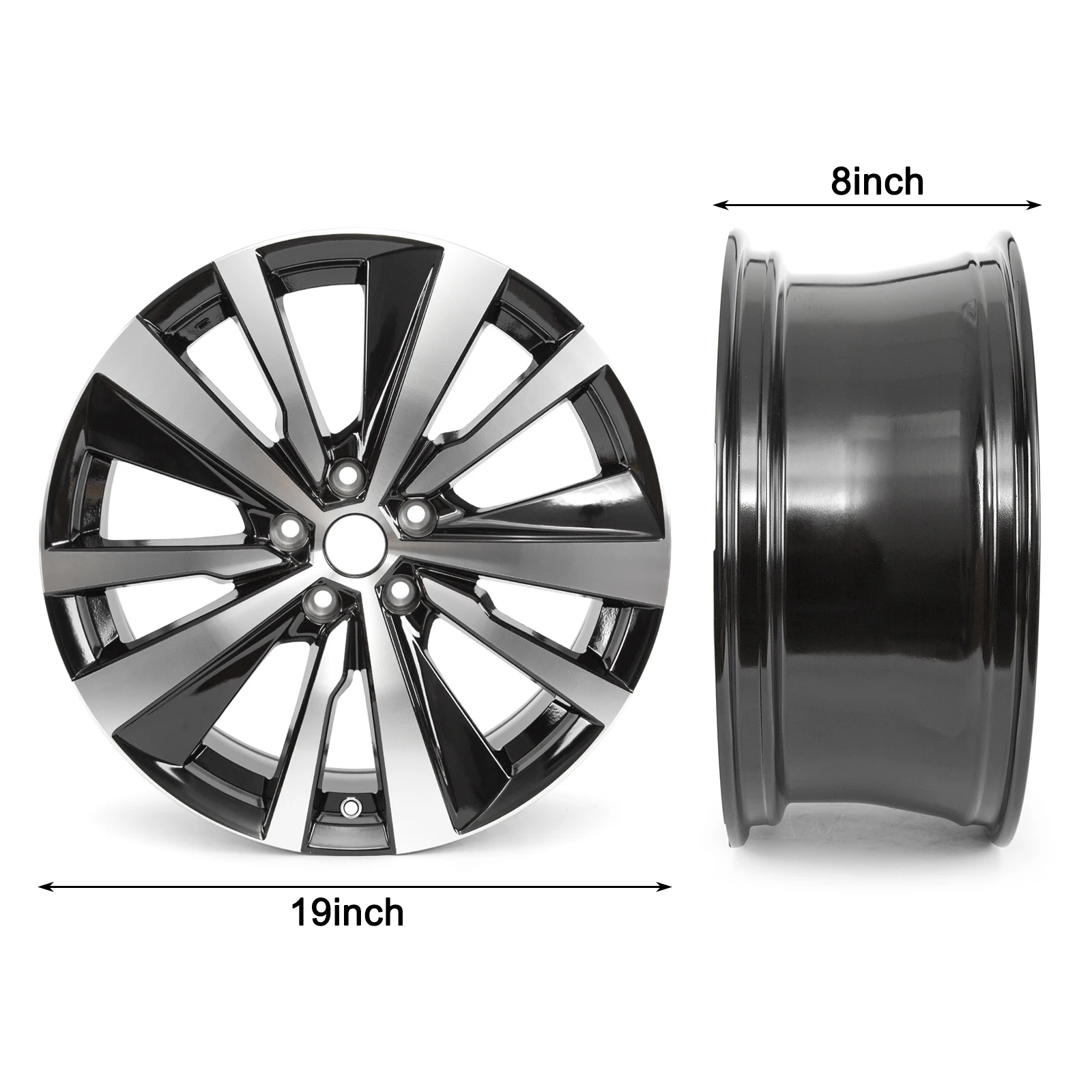 

19X8-дюймовые автомобильные колеса, ступица, алюминиевые замененные колесные диски, подходят для Nissan Teana 2019-2022, черные колеса