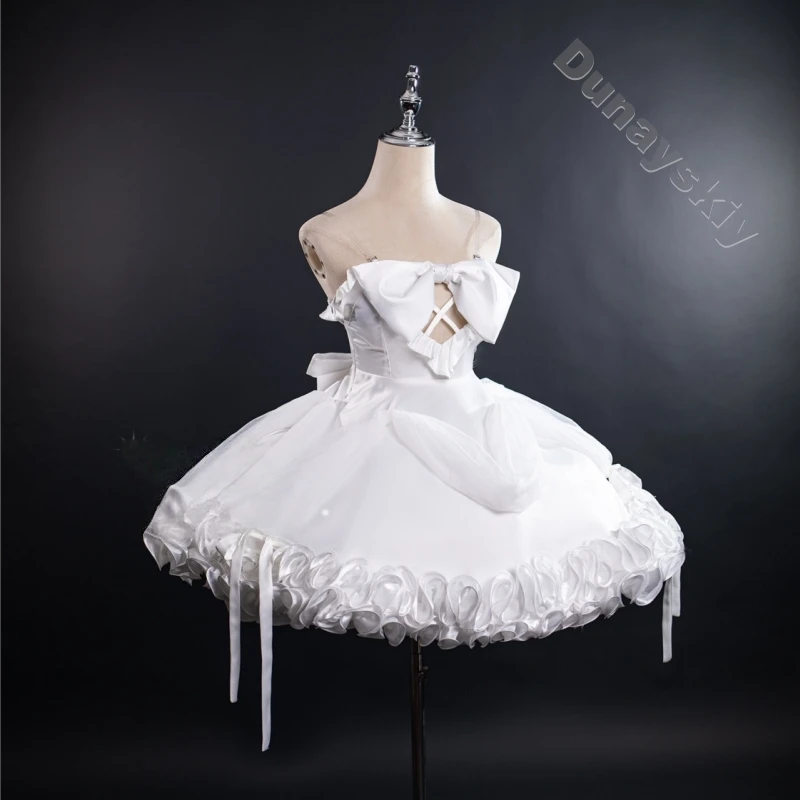 Alien Stage Sua Headset White Lolita Black Wigs Crinoline Zombie Stage Idol Glossy Satin Kawaii Chibi Big Bow Props Halloween view 3