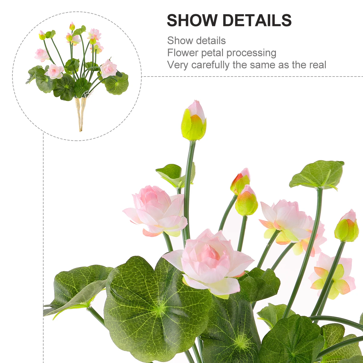 

2 Pcs Artificial Lotus Faux Flower As Plant Arrangement Decoration Silk Cloth Flowers Fake Office