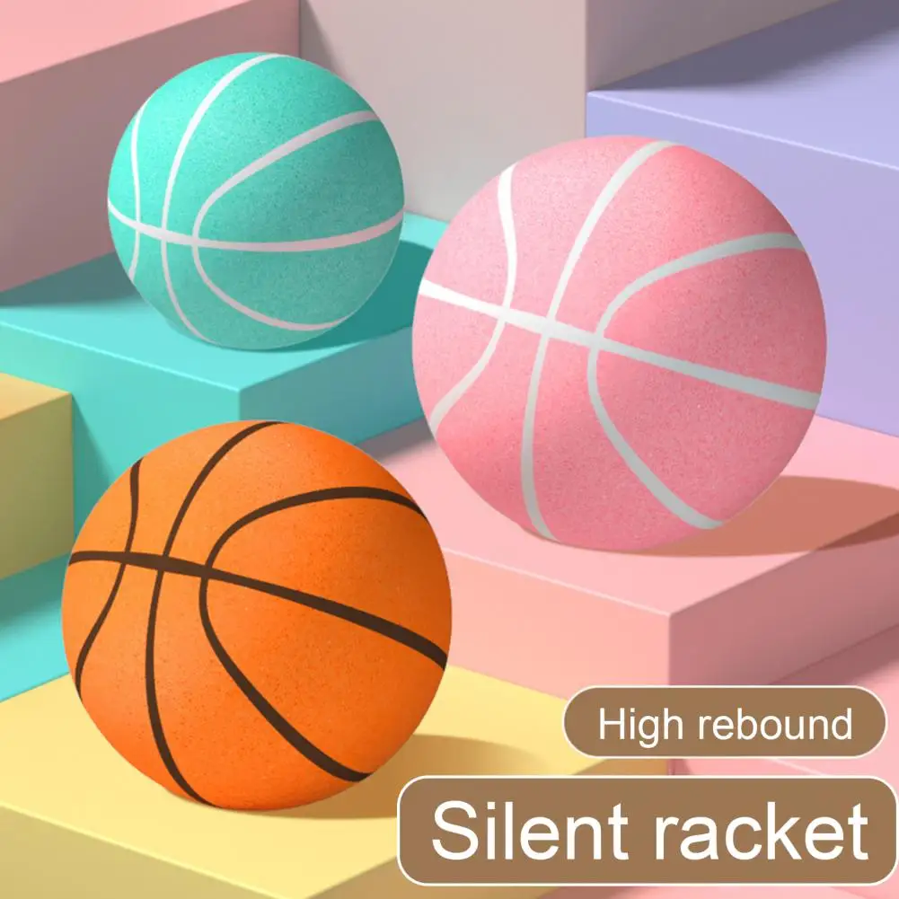 Bouncing Mute Ball Indoor Silent Basketball 24cm Foam Basketball Silent Soft Ball Size 7 Air Bounce Basket Ball 3/5/7 Sports Toy