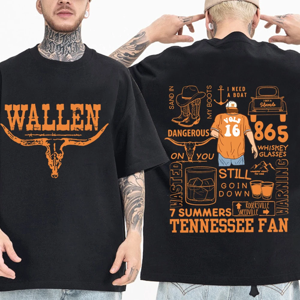 Tennessee Fan Morgan Wallen T-Shirts Man Women Summer Casual O-Neck Short Sleeve Shirts