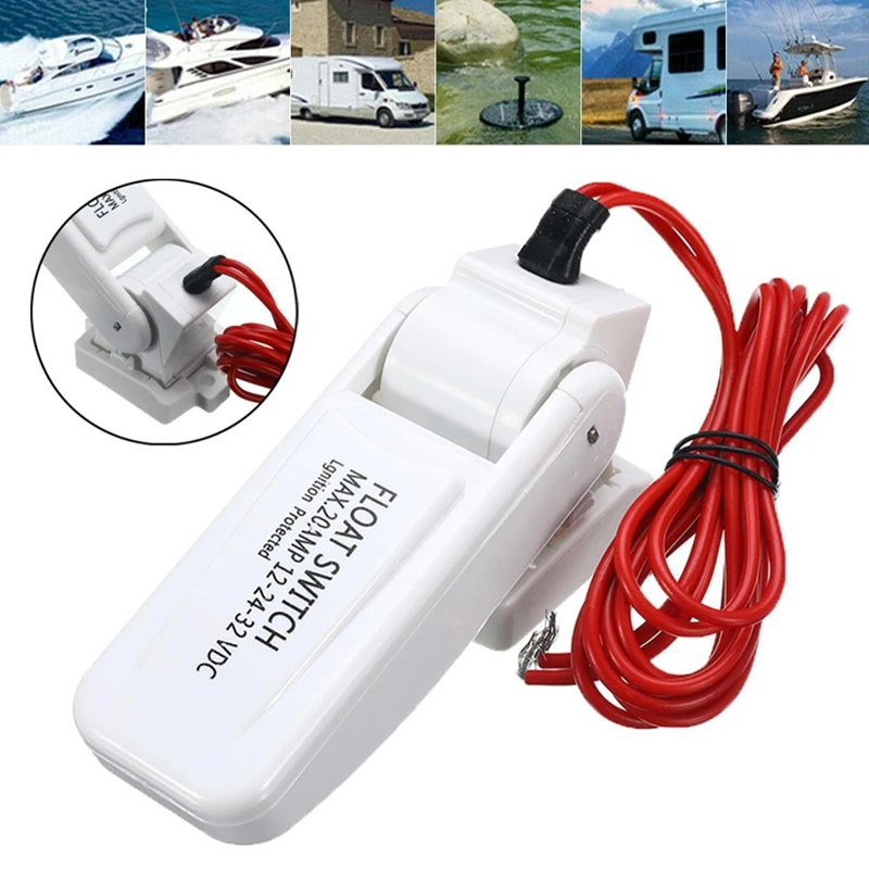 2X Esgoto Bomba Float Switch Automático 12V 24V Ou 32V Para Barco Iate Caravan Camping Marinha Pesca Bomba De Água Auto ON/OFF