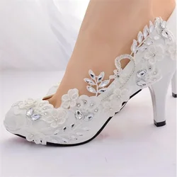 2024 New White Wedding Bride Pumps High Heels Elegant Luxury Women Dress Shoes Luxury Woman Sandals Summer Footwear Party