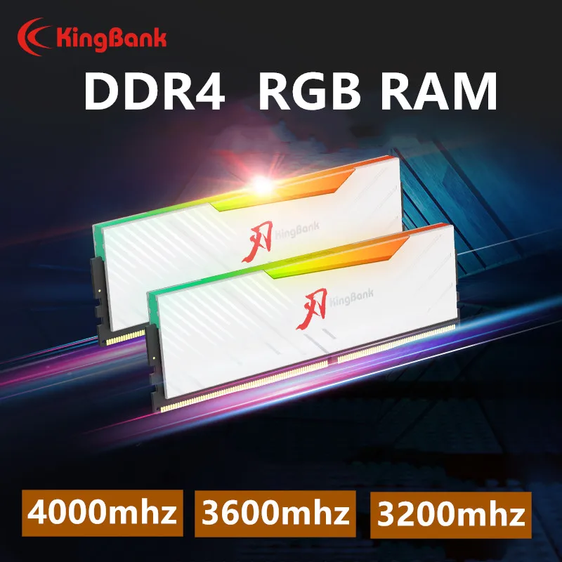 KingBank ram RGB ddr4 8GBx2 16GBx2 3200MHz 3600MHz 4000MHz dual