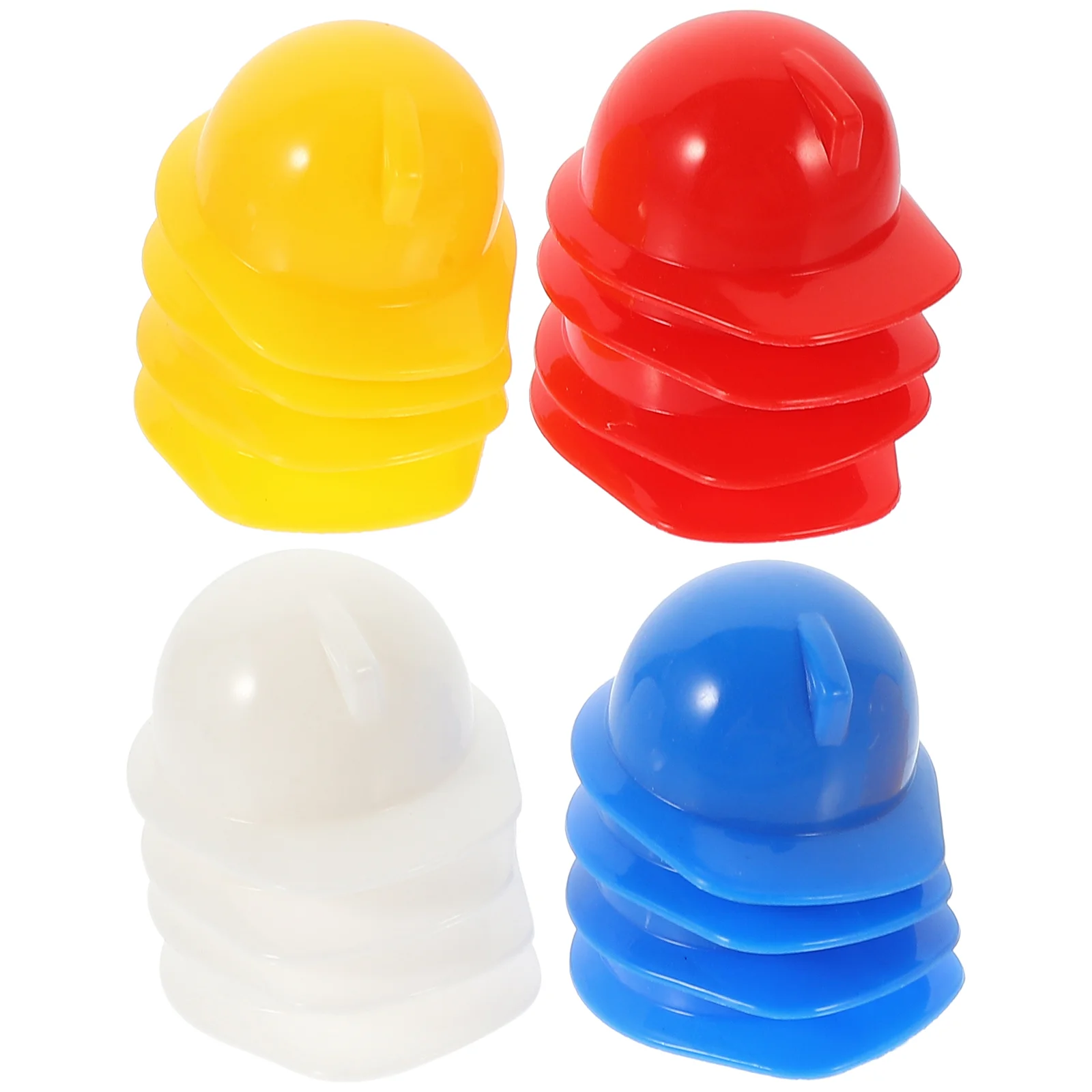 40 Uds Mini sombrero de construcción cascos en miniatura juguetes para bebés trabajador pastel Topper accesorios de plástico para mascotas para