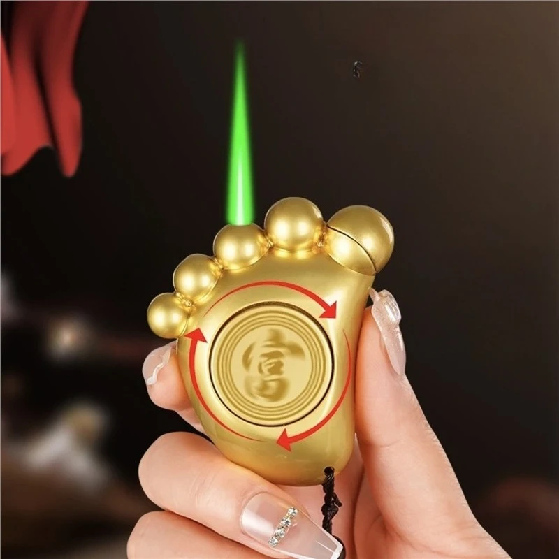 

Аксессуары для сигарет, креативная подвеска-педаль, зеленые ветрозащитные зажигалки для курильщиков, зажигалка, многоразовые интересные зажигалки