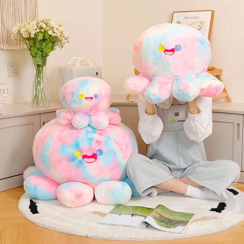 새로운 실물 같은 문어 봉제 인형 시뮬레이션 해양 동물 봉제 장난감 다채로운 문어 인형 및 어린이 선물용 봉제 장난감