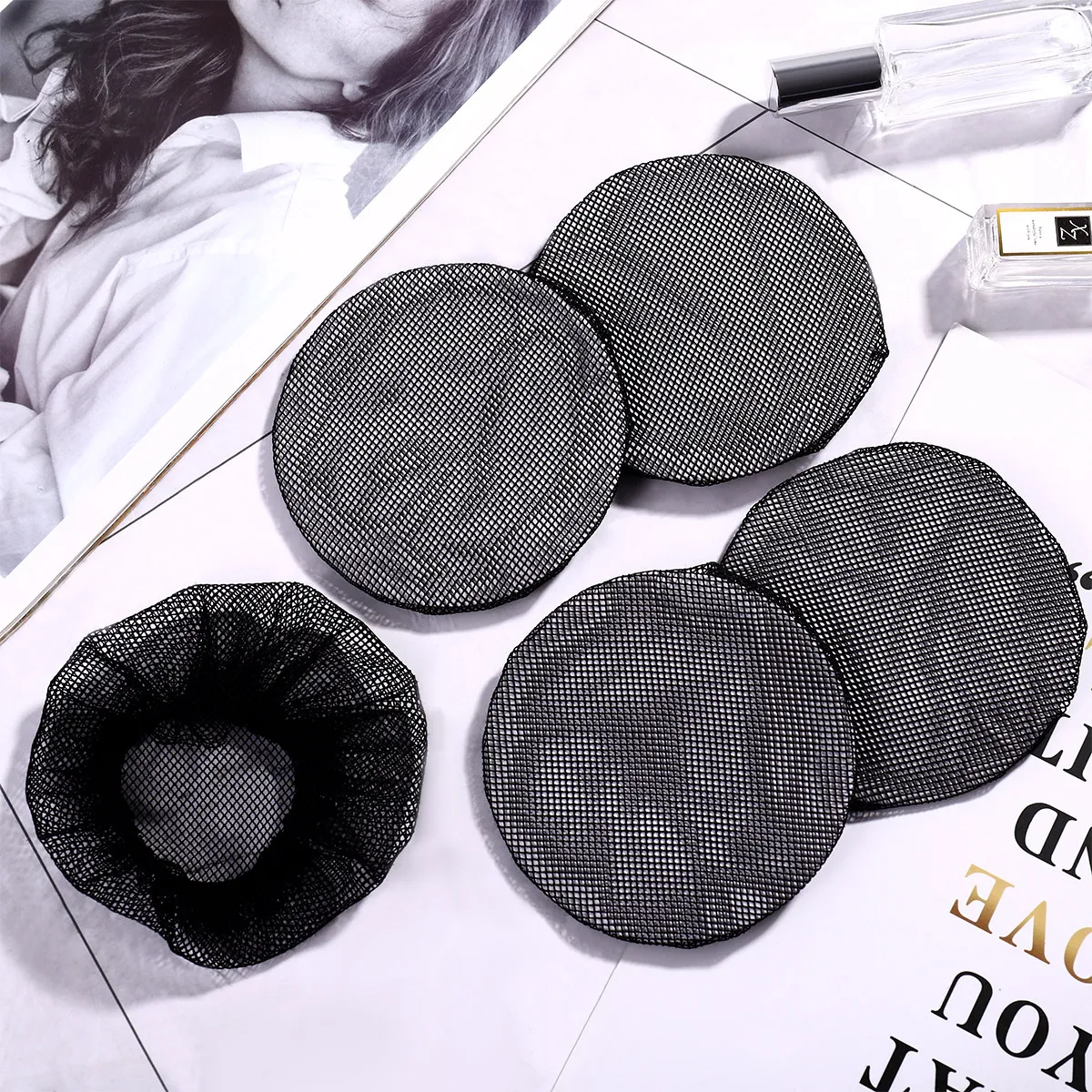5Pcs Bun Nets Ballet Invisible Mesh Hairnets Reusable Lightweight Breathable Hair Bun Cover for Dancing Ballet Skating