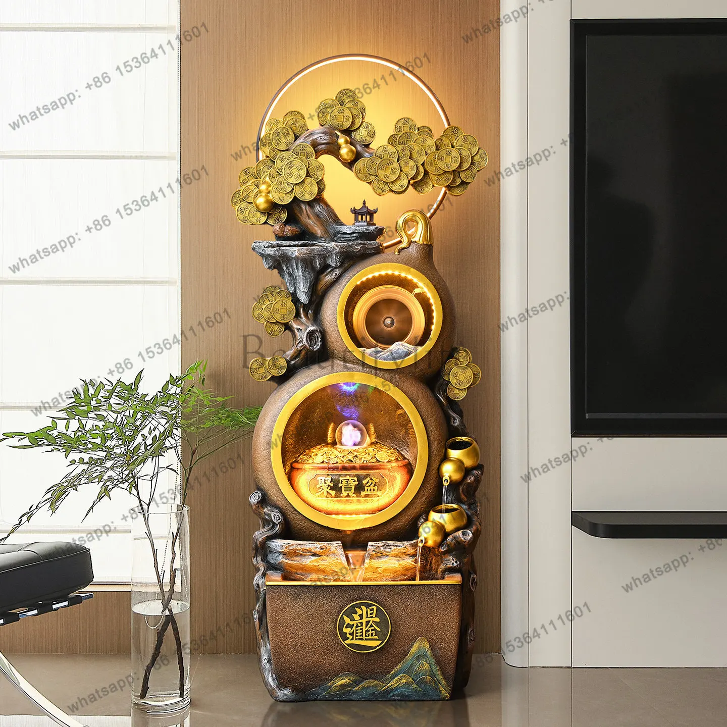 -ceiling Flowing Water Ornament Circulating Water Rockery Landscaping Living Room Office Feng Shui Decoration Housewarming