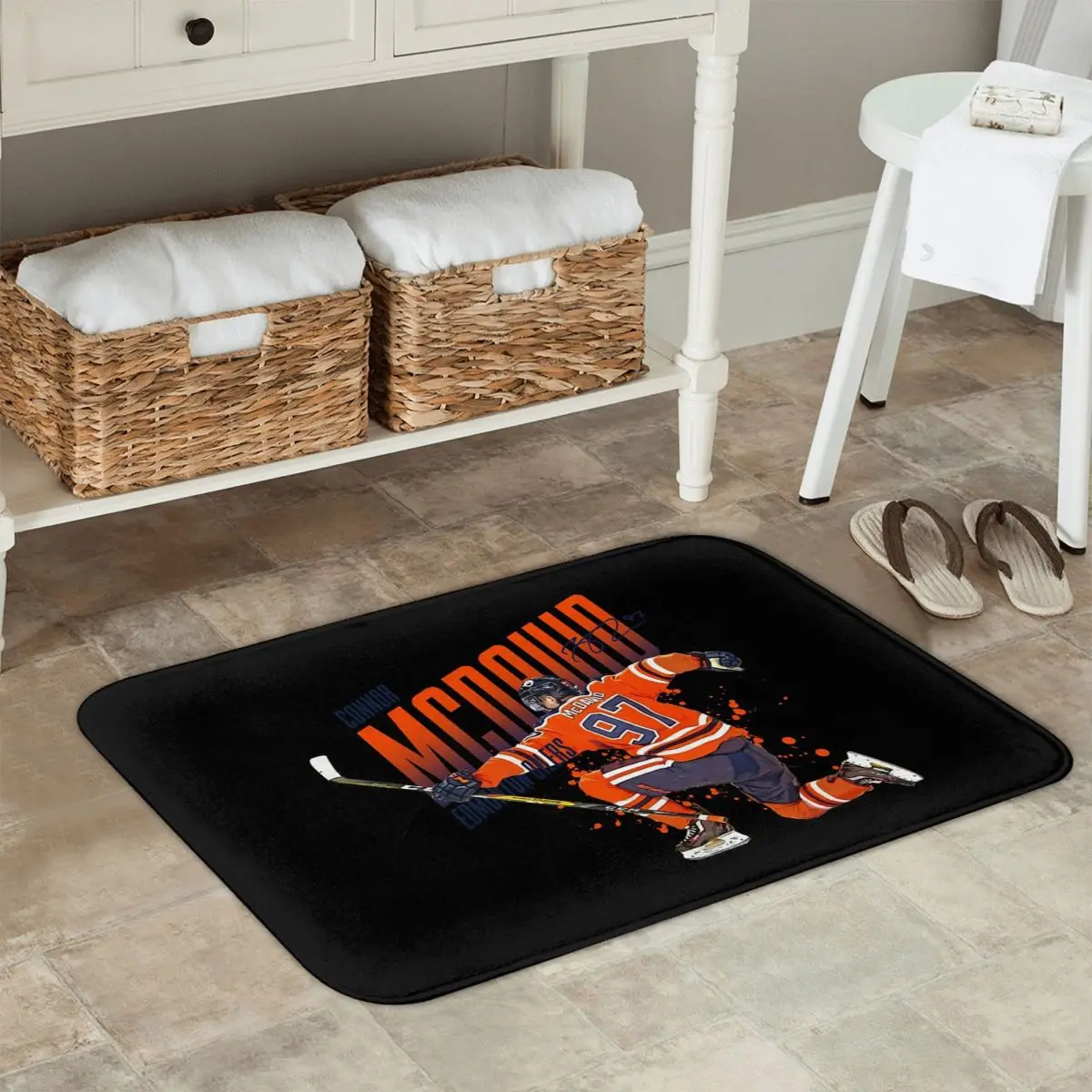 كونور ماك ديفيد 97 لمحبي إدمونتون أويلرز المضادة للانزلاق ممسحة الكلمة حصيرة ماصة حصيرة السجاد البساط للمنزل غرفة نوم مسند القدم الحصير