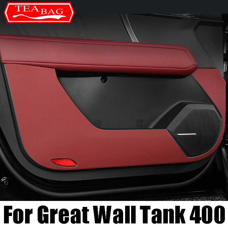 

For Great Wall GWM Tank 400 2024 2023 Car Leather Door Anti Kick Pad Protection Side Edge Film Protector Stickers Accessories