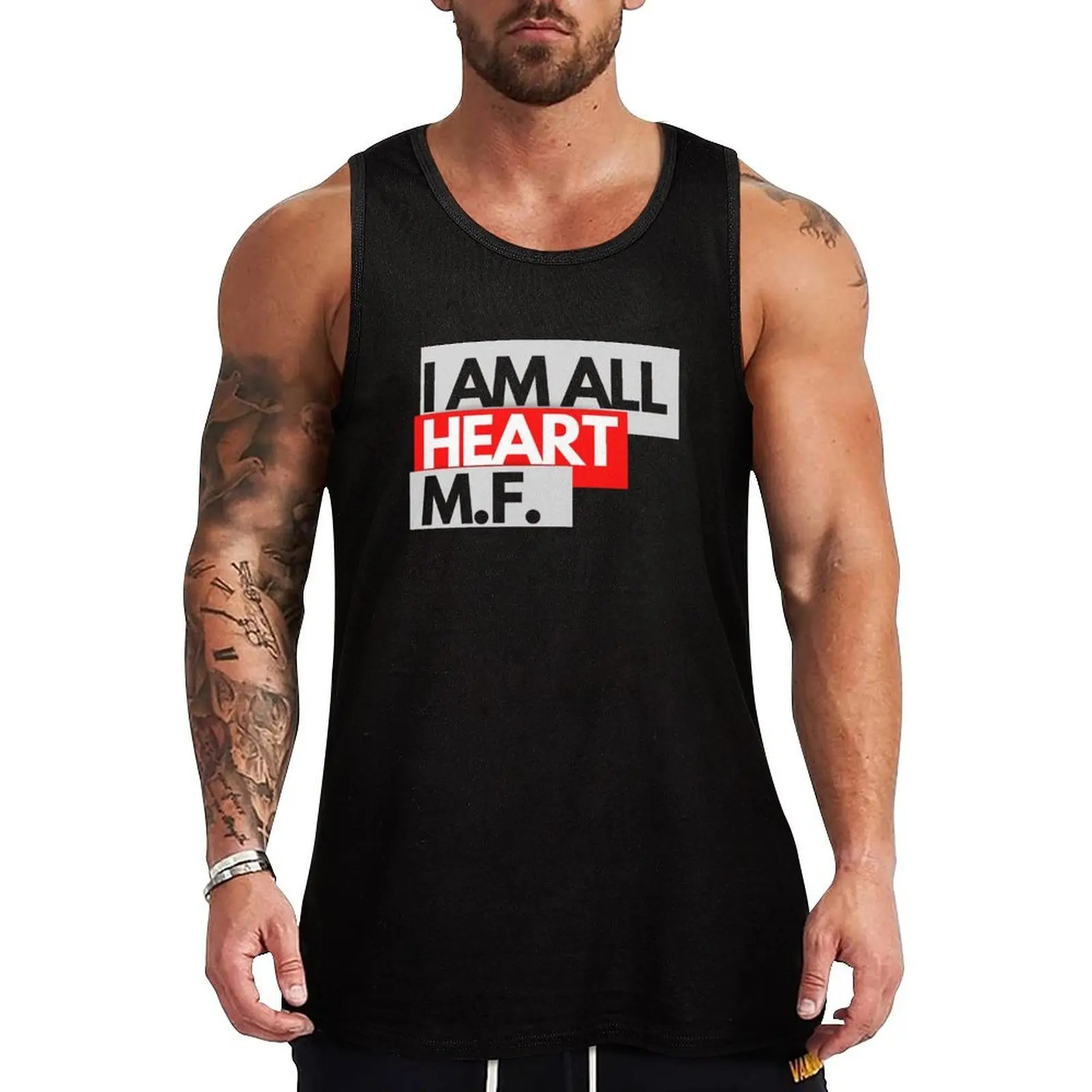 

I am all heart m.f. Tank Top Simple Graphic Tank Top Minimal Print Sleeveless