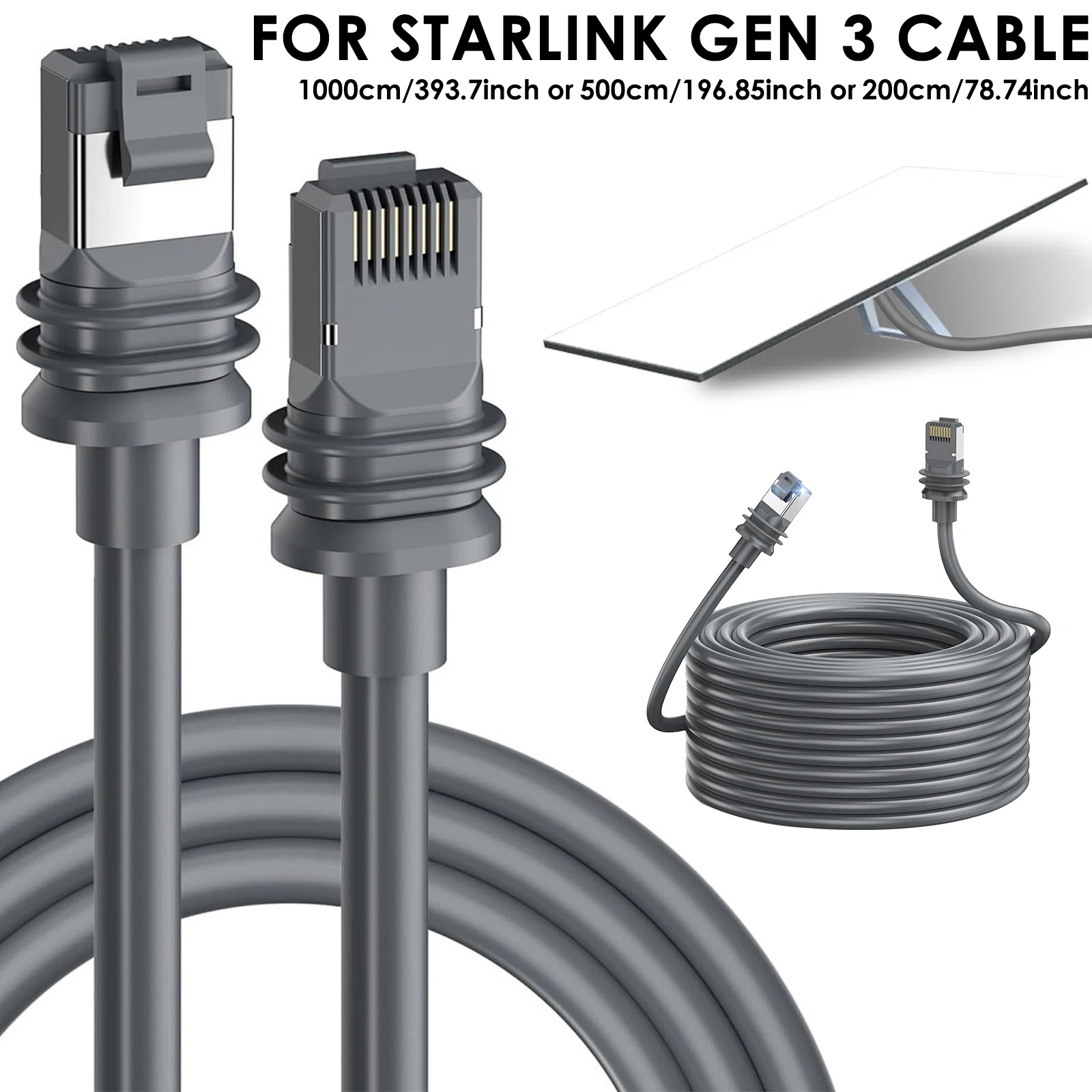 

2/5/10 м кабель Starlink Gen 3, устойчивый к атмосферным воздействиям, водонепроницаемый сменный удлинительный кабель для наружного использования Starlink со стандартным приводом V3
