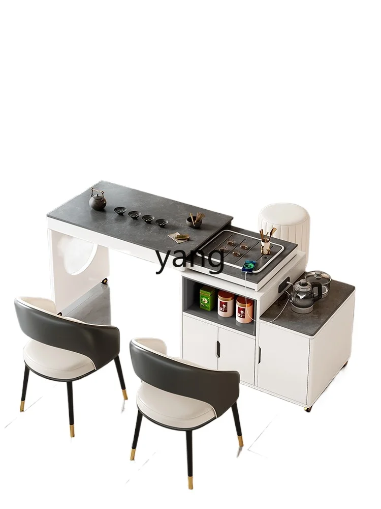 LMMobile Telescopic Rotatable Small Apartment Balcony Light Luxury Modern Rock Board Small Tea Table