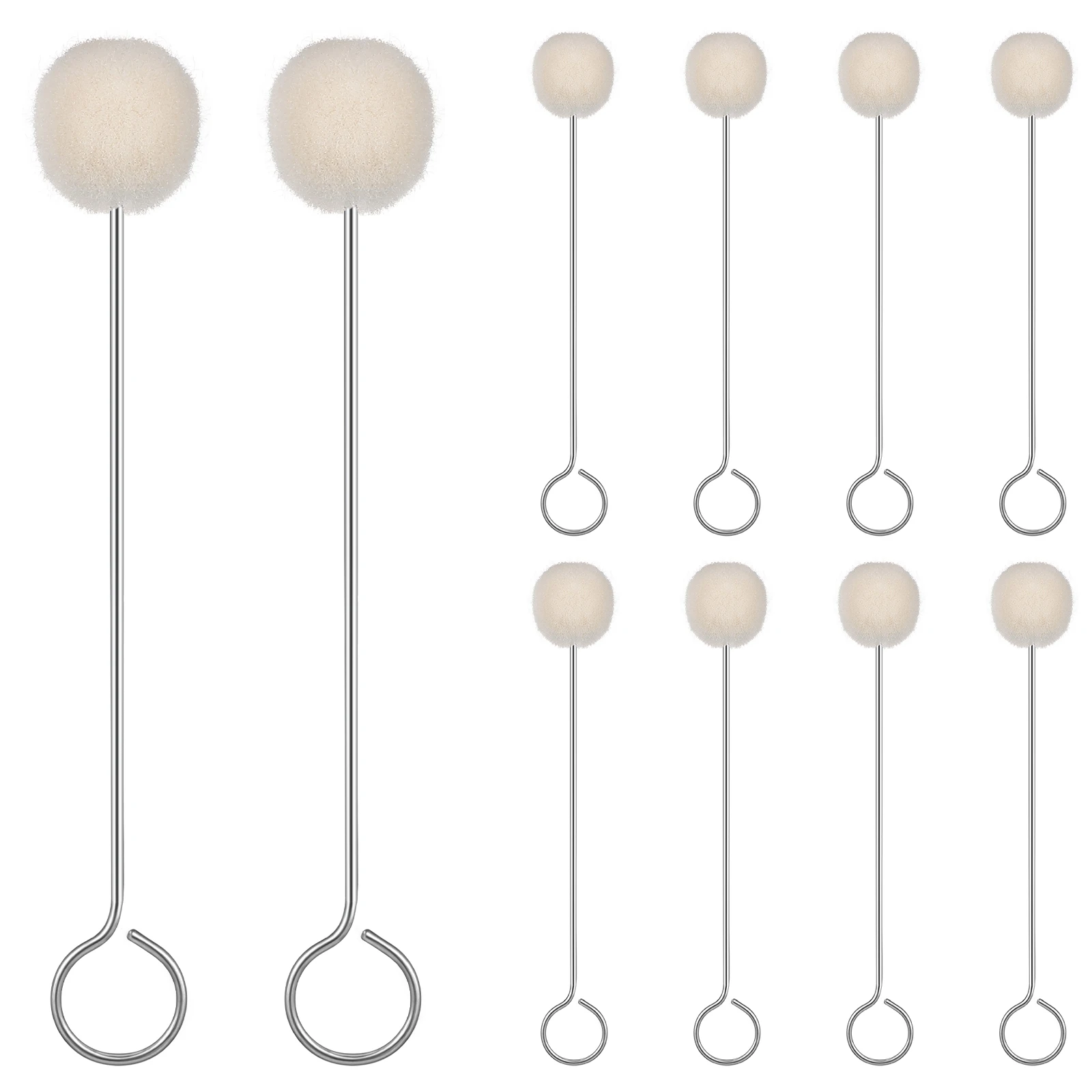 

10pcs Wool Ball Brush Shoe Polish Handle Making Stain Applicator Dye Tool Smooth Stroke Easy Use Home Supplies