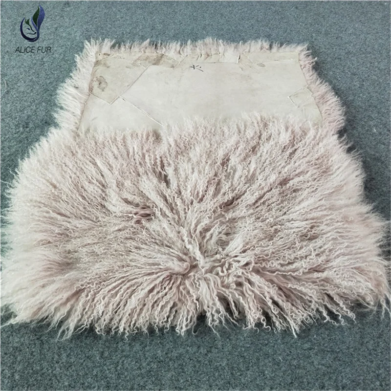 Alicefur piatto di pelliccia di agnello mongolo tibetano reale genuino Eco conciato capelli lunghi ricci 120x60 CM per coperte di abbigliamento