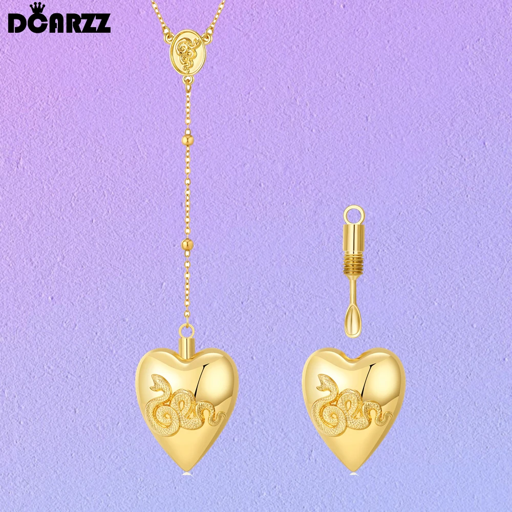 DCARZZ Ldr قلادة مدلاة على شكل قلب مفتوحة على شكل جرة سلسلة عنق مجوهرات للنساء والفتيات #1