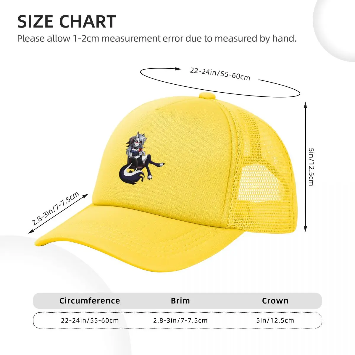 Helluva Boss Loona Mesh Baseball Caps Snapback Fashion Baseball Hats Breathable Casual Casquette Outdoor For Men's And Women's