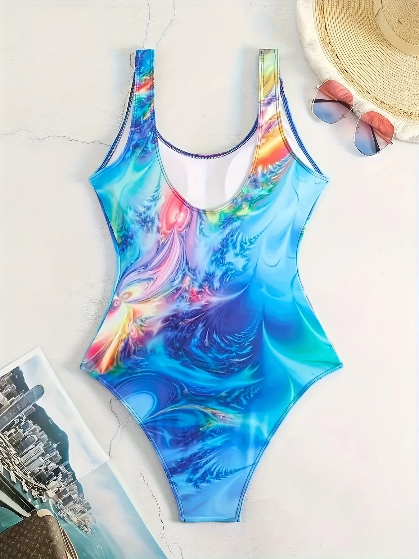 Women's Sporty Sexy High-Elasticity One-Piece Swimsuit Comfortable Swimwear, Beach Attire, Soft Fabric, Summer Fashion