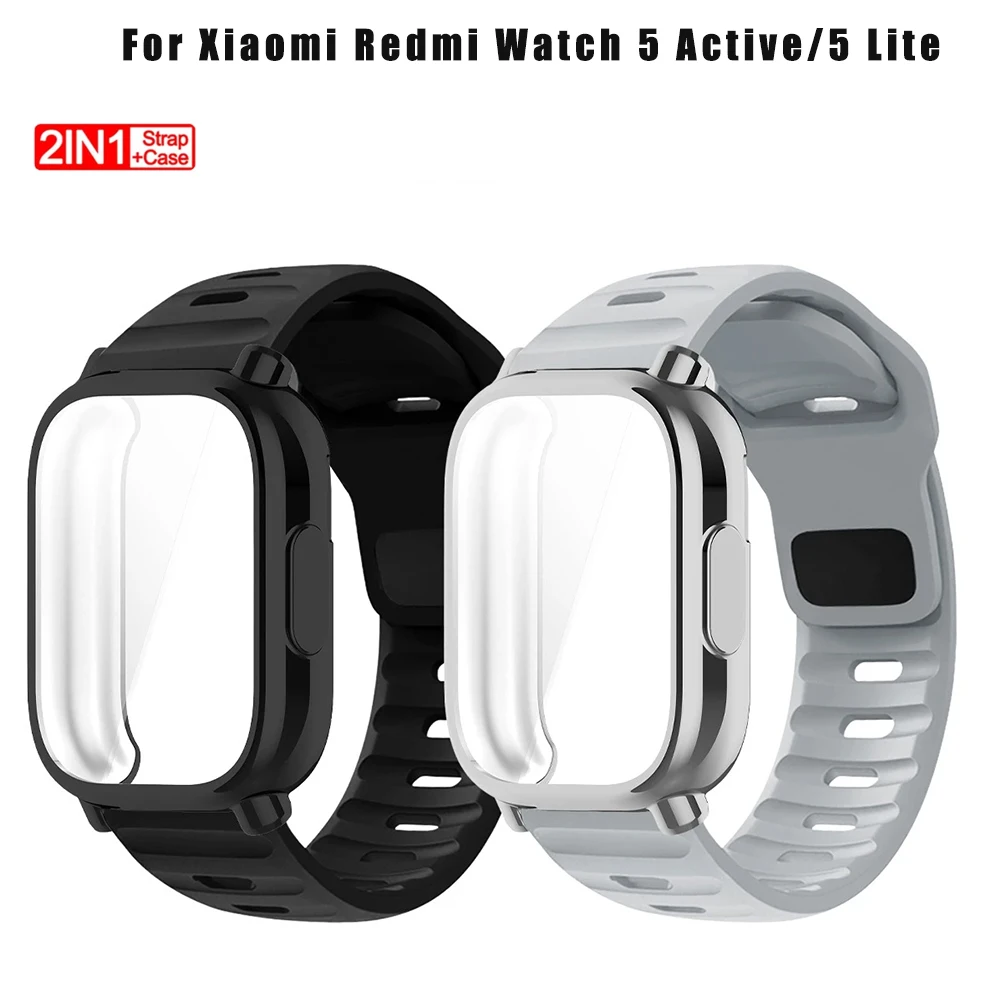 Silikon Band + Schutzhülle Für Redmi Uhr 5Active Strap Abdeckung Correa Zubehör Für Redmi Uhr 5Lite Armband Sport armband