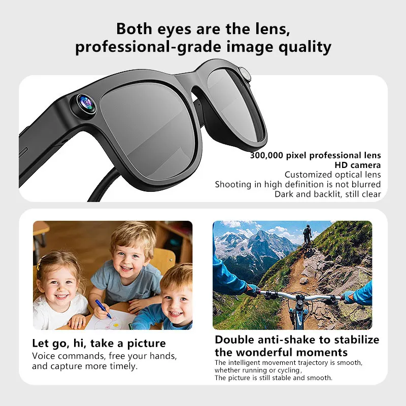 Oneplus AI Smart Glasses 800W Shooting Camera HD Photo Video Voice Call Translation Waterproof Bluetooth AI Motorcycle Glasses - view 3