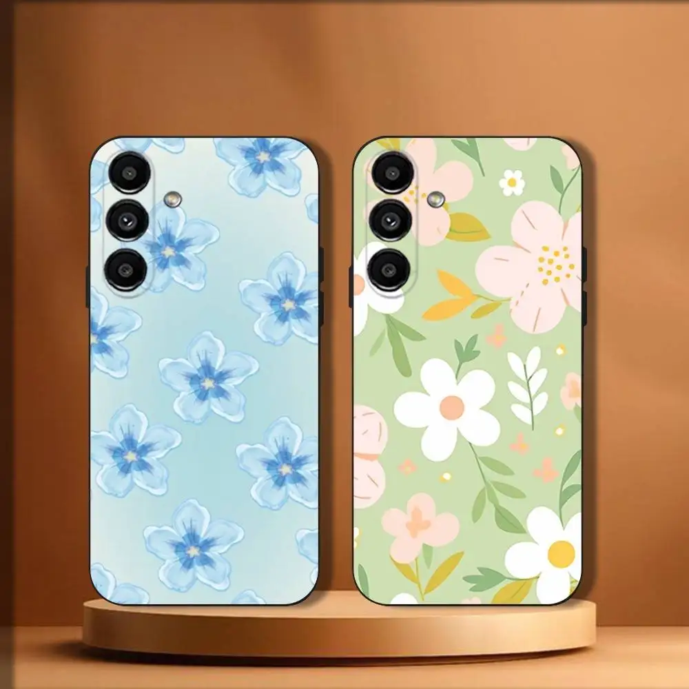 

Floral Pattern Phone Case For Samsung Galaxy A20,A21s,A22,A31,A32,A52,A53,A72,73,A80 Soft Black Cover