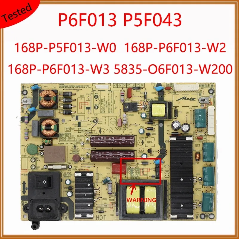 

P6F013 P5F043 168P-P5F013-W0 168P-P6F013-W2 168P-P6F013-W3 5835-O6F013-W200 Original Power Supply Board For TV Power Card